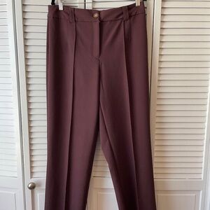 Women's Tailored Straight-Leg Pants in Plum